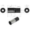 Nasadka sześciokątna 1/2". 22 mm. długa. CrV50BV30. DIN 3124. Waryński
