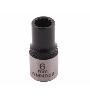 Nasadka dwunastokątna 1/4". 6 mm. CrV50BV30. DIN 3124. Waryński