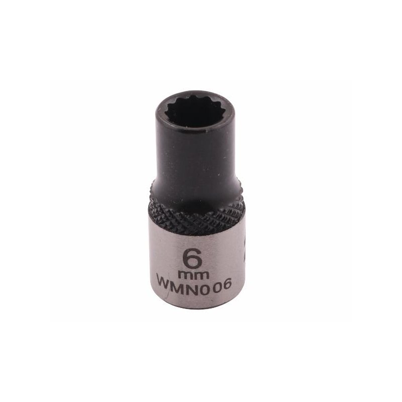 Nasadka dwunastokątna 1/4". 6 mm. CrV50BV30. DIN 3124. Waryński