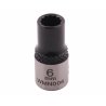 Nasadka dwunastokątna 1/4". 6 mm. CrV50BV30. DIN 3124. Waryński