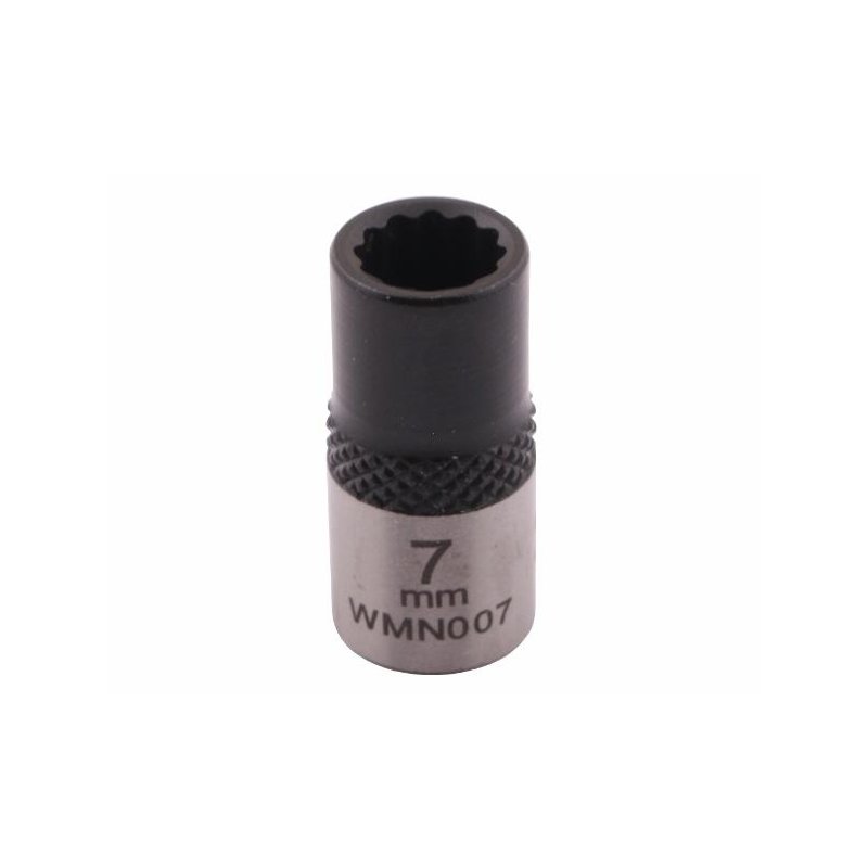 Nasadka dwunastokątna 1/4". 7 mm. CrV50BV30. DIN 3124. Waryński