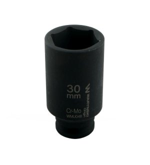 Nasadka udarowa sześciokątna długa 1/2". 30 mm. CrMo. DIN 3129. Waryński