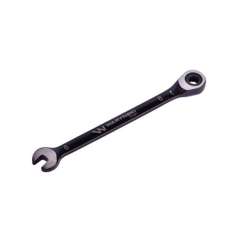 Klucz płasko-oczkowy 6 mm z grzechotką 72 zęby standard ASME B107-2010 Waryński