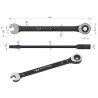 Klucz płasko-oczkowy 6 mm z grzechotką 72 zęby standard ASME B107-2010 Waryński