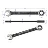 Klucz płasko-oczkowy 14 mm z grzechotką 72 zęby standard ASME B107-2010 Waryński