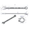 Klucz płaskooczkowy extra długi 17mm dł 262mm standard ASME B107.9M  Waryński