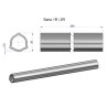 Rura wewnętrzna Seria 2R, rura zewnętrzna Seria 1R do wału 510 przegubowo-teleskopowego 36x3.2 mm 390 mm WARYŃSKI