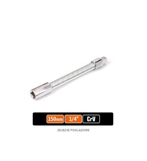 Przedłużka do nasadek 1/4" giętka 150 mm, CR-V, Teger
