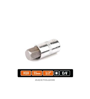 Klucz nasadowy 1/2" z bitem HEX H10x55 mm, S2/CR-V, Teger
