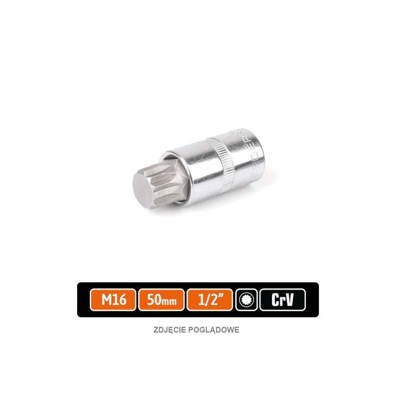 Klucz nasadowy 1/2" z bitem SPLINE M16x55 mm, S2/CR-V, Teger