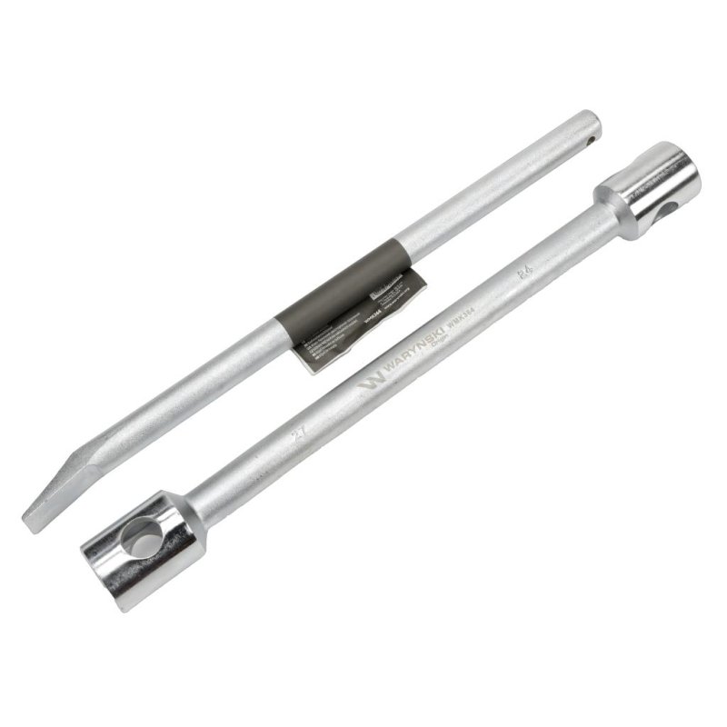 Klucz do kół , 395 mm długości rozmiar 24x27 mm z łyżką, do prac montażowych i demontażowych w mechanice , Waryński