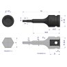 Nasadka udarowa 1/2", imbusowa 4mm hex H4 ze stali CrMo, Waryński