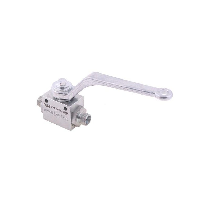 Zawór kulowy hydrauliczny 2-drogowy 2/2 M14x1.5 08L z otworami mocującymi 500 bar Waryński