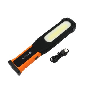 Lampa warsztatowa, latarka LED COB XPG wzmocniona obudowa 1100lm 5000 mAh, z powerbankiem, Teger