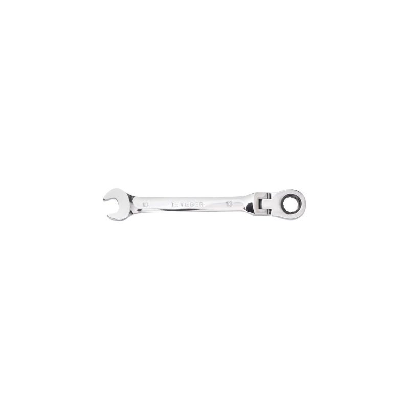 Klucz płasko-oczkowy z grzechotką, łamany, przegubowy, 13 mm, Teger