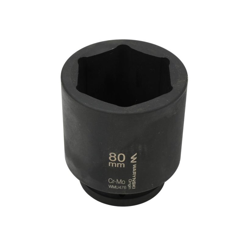 Nasadka udarowa, sześciokątna 1" bardzo długa 80mm CrMo d.125mm, Waryński