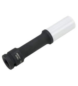 Nasadka udarowa, 1/2 ze stali CrMo 17mm długa 150mm z osłoną z tworzywa do felg aluminiowych