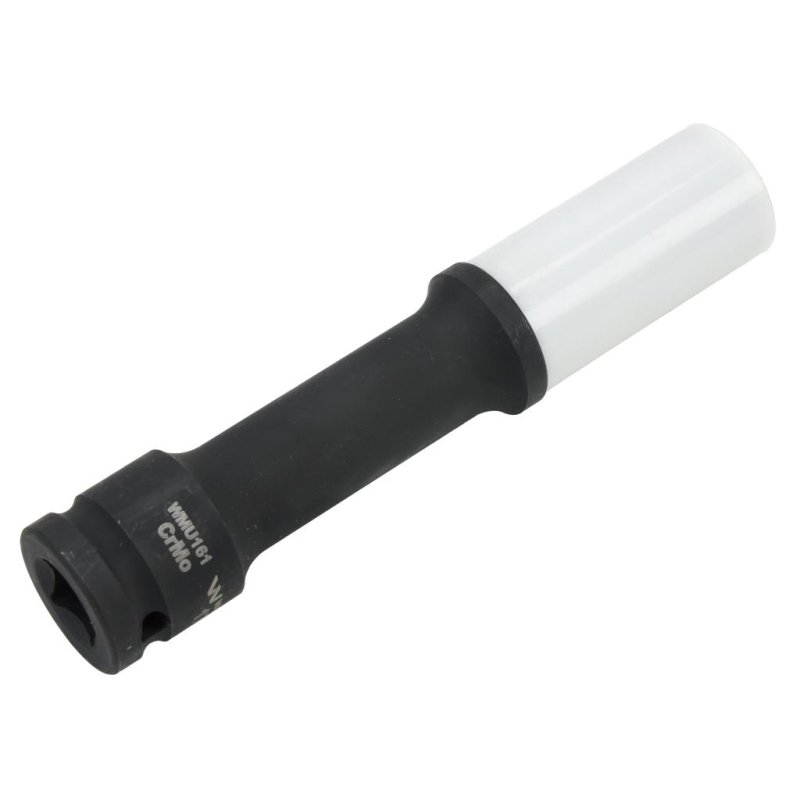 Nasadka udarowa, 1/2 ze stali CrMo 17mm długa 150mm z osłoną z tworzywa do felg aluminiowych
