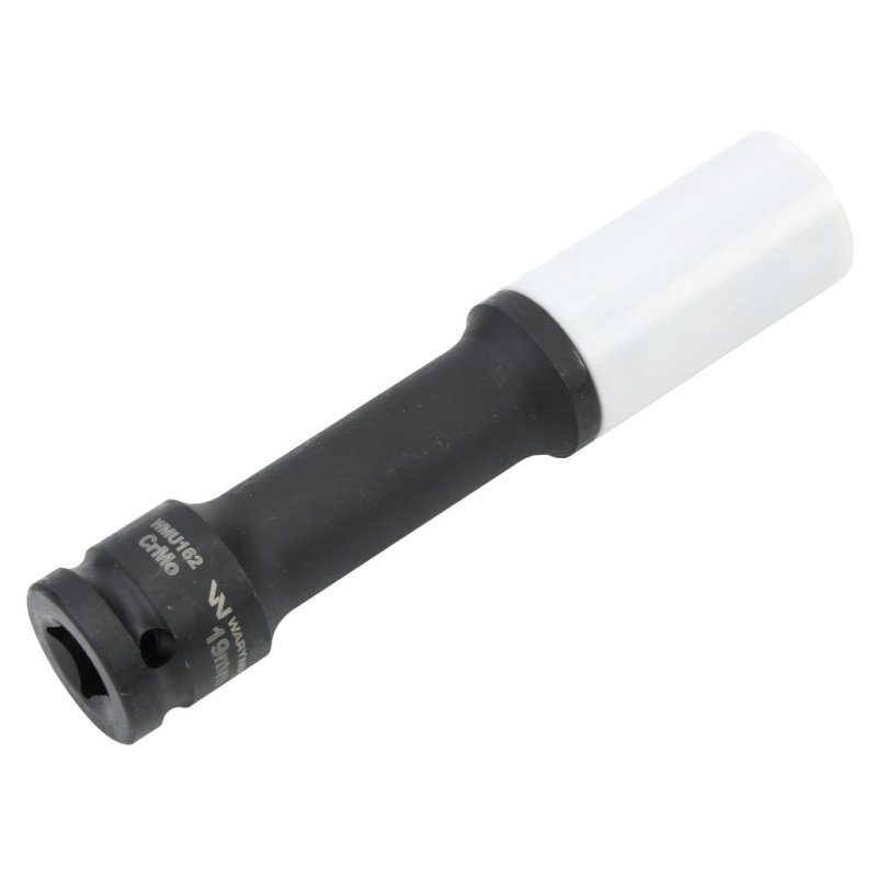 Nasadka udarowa, 1/2 ze stali CrMo 19mm długa 150mm z osłoną z tworzywa do felg aluminiowych
