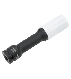 Nasadka udarowa, 1/2 ze stali CrMo 21mm długa 150mm z osłoną z tworzywa do felg aluminiowych