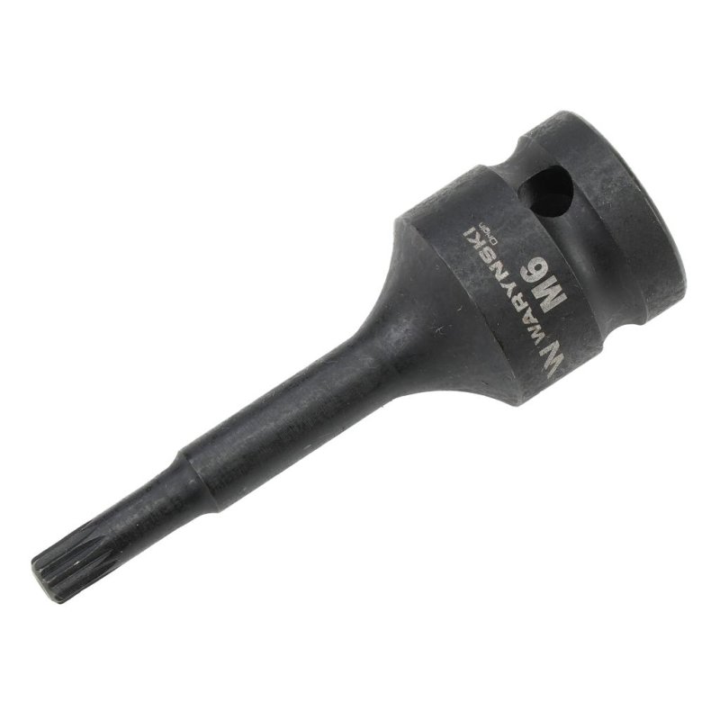 Nasadka udarowa 1/2", bit spline M6 ze stali CrMo, Waryński