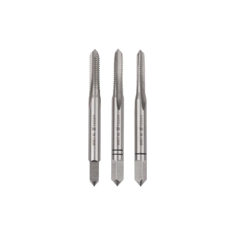 Komplet gwintowników ręcznych PROFESSIONAL, M4x0,70 (3 szt), (zdzierający, pośredni, wykańczający), stal M2, Teger