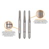 Komplet gwintowników ręcznych PROFESSIONAL, M4x0,70 (3 szt), (zdzierający, pośredni, wykańczający), stal M2, Teger