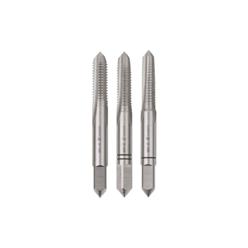 Komplet gwintowników ręcznych PROFESSIONAL, M6x1,00 (3 szt), (zdzierający, pośredni, wykańczający), stal M2, Teger