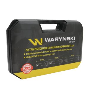 Zestaw przedłużek do nasadek udarowych, 1 cal 150 250 i 350 mm z utwardzanej stali stopowej CrMo