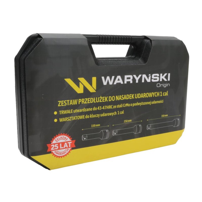 Zestaw przedłużek do nasadek udarowych, 1 cal 150 250 i 350 mm z utwardzanej stali stopowej CrMo