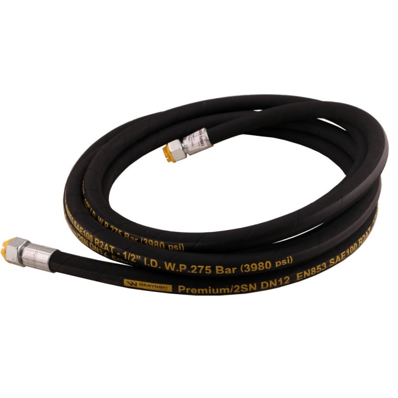 WĄŻ HYDRAULICZNY PRZEWÓD M22X1,5 PROSTE 5000MM DN12 2SN WARYŃSKI AA-13-5000