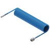 Przewód spiralny kompletny tekalan Poliuretan PU 12X8mm 10bar do kompresora sprężarki L-10mb Niebieski TEGER