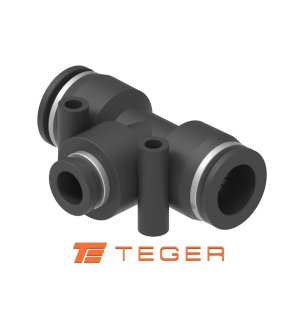 Trójnik wtykowy tekalan (typ T) redukcyjny 2x8mm / 1x4mm TEGER, (sprzedawane po 5)