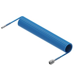 Przewód spiralny kompletny tekalan Poliuretan PU 12X8mm 10bar do kompresora sprężarki L-15mb Niebieski TEGER