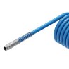Przewód spiralny kompletny tekalan Poliuretan PU 12X8mm 10bar do kompresora sprężarki L-15mb Niebieski TEGER
