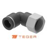 Kolanko wtykowe tekalan (90 stopni) z gwintem wewnętrznym 8mm x 1/2" TEGER, (sprzedawane po 5)