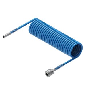 Przewód spiralny kompletny tekalan Poliuretan PU 12X8mm 10bar do kompresora sprężarki L-5mb Niebieski TEGER