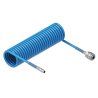 Przewód spiralny kompletny tekalan Poliuretan PU 12X8mm 10bar do kompresora sprężarki L-5mb Niebieski TEGER