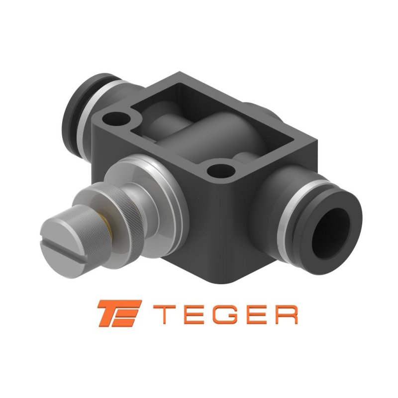 Zawór dławiąco-zwrotny wtykowy tekalan 6mm TEGER, (sprzedawane po 5)