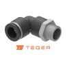 Kolanko wtykowe tekalan (90 stopni) z gwintem zewnętrznym (teflon) 6mm x 1/2" TEGER, (sprzedawane po 5)