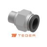 Złączka prosta wtykowa tekalan z gwintem zewnętrznym (teflon) 4mm x M5 (0,8mm) TEGER, (sprzedawane po 10)