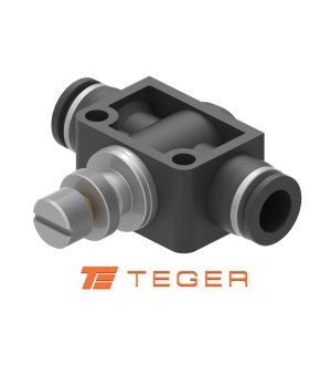 Zawór dławiąco-zwrotny wtykowy tekalan 4mm TEGER, (sprzedawane po 5)