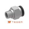Złączka prosta wtykowa tekalan z gwintem zewnętrznym (teflon) 4mm x 1/4" TEGER, (sprzedawane po 10)