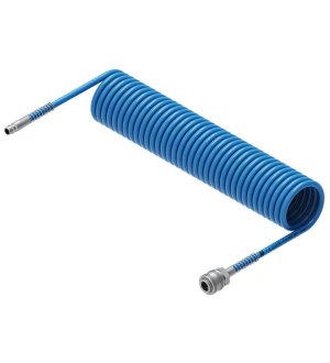 Przewód spiralny kompletny tekalan Poliuretan PU 8X5mm 10bar do kompresora sprężarki L-10mb Niebieski TEGER