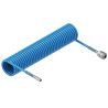 Przewód spiralny kompletny tekalan Poliuretan PU 8X5mm 10bar do kompresora sprężarki L-10mb Niebieski TEGER