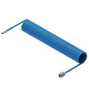 Przewód spiralny kompletny tekalan Poliuretan PU 8X5mm 10bar do kompresora sprężarki L-15mb Niebieski TEGER