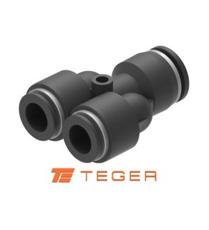 Trójnik wtykowy tekalan (typ Y) redukcyjny 2x10mm / 1x8mm TEGER, (sprzedawane po 5)