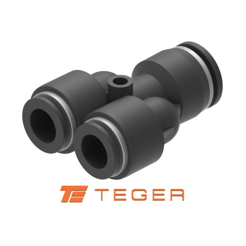 Trójnik wtykowy tekalan (typ Y) redukcyjny 2x12mm / 1x10mm TEGER, (sprzedawane po 5)