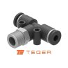 Trójnik wtykowy tekalan (typ T) z gwintem zewnętrznym (teflon) u góry 8mm x 1/8" TEGER, (sprzedawane po 5)