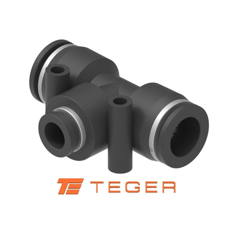 Trójnik wtykowy tekalan (typ T) redukcyjny 2x12mm / 1x10mm TEGER, (sprzedawane po 5)
